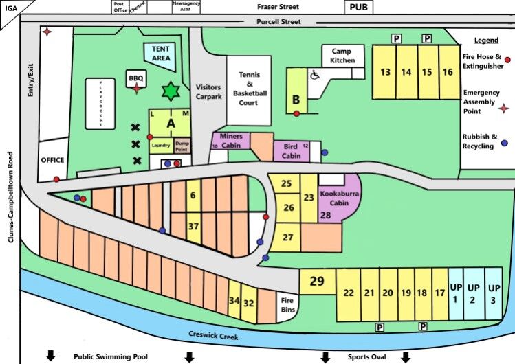 Map - Clunes Caravan Park